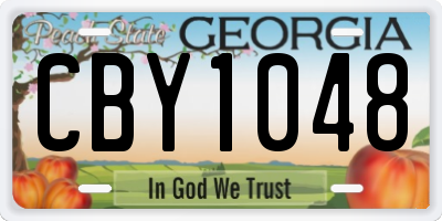 GA license plate CBY1048