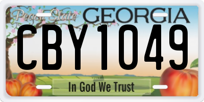 GA license plate CBY1049