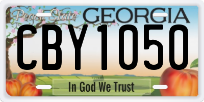 GA license plate CBY1050