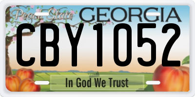 GA license plate CBY1052