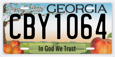 GA license plate CBY1064