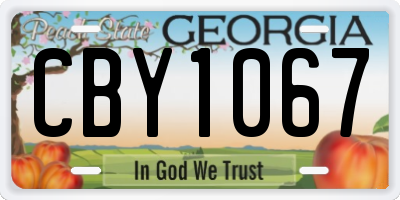 GA license plate CBY1067