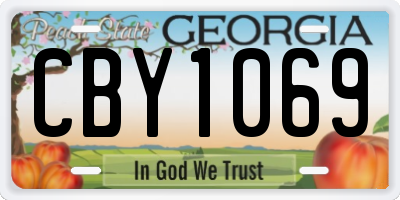 GA license plate CBY1069