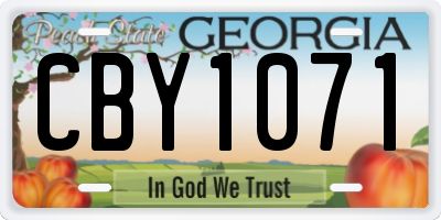 GA license plate CBY1071