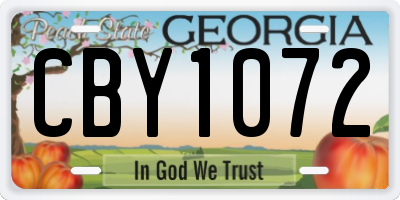 GA license plate CBY1072