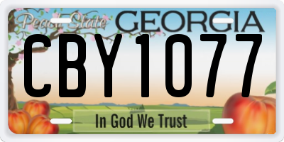 GA license plate CBY1077