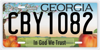 GA license plate CBY1082