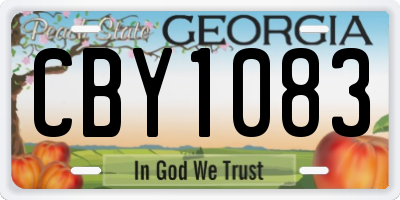 GA license plate CBY1083