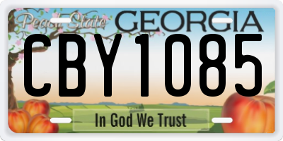 GA license plate CBY1085