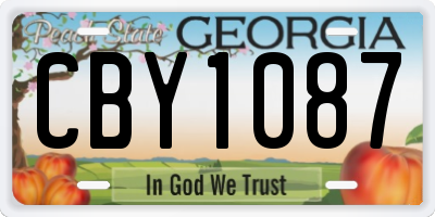 GA license plate CBY1087