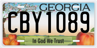 GA license plate CBY1089