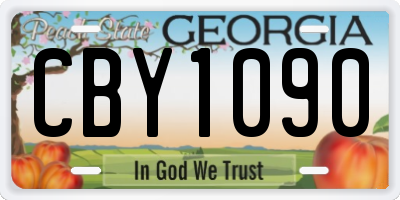 GA license plate CBY1090