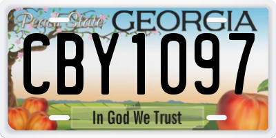 GA license plate CBY1097
