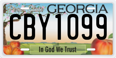 GA license plate CBY1099