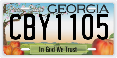 GA license plate CBY1105
