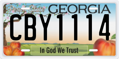 GA license plate CBY1114