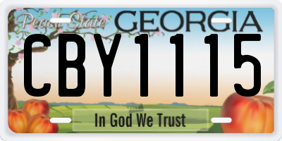 GA license plate CBY1115