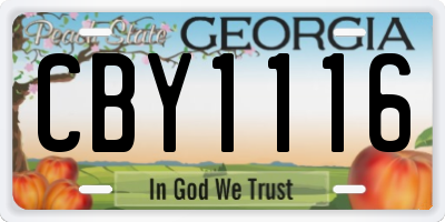 GA license plate CBY1116