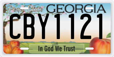 GA license plate CBY1121