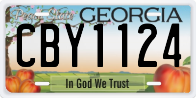 GA license plate CBY1124