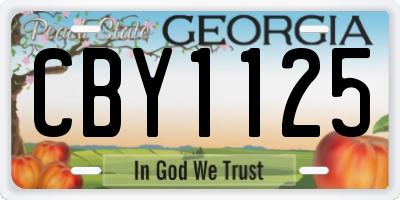 GA license plate CBY1125