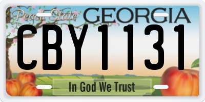 GA license plate CBY1131