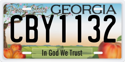 GA license plate CBY1132