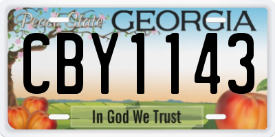 GA license plate CBY1143