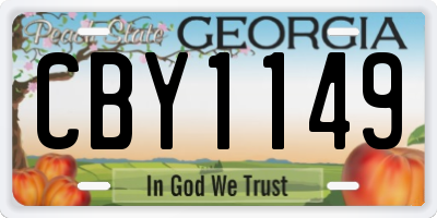 GA license plate CBY1149