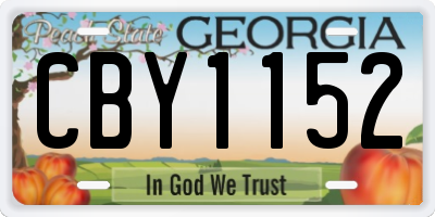 GA license plate CBY1152
