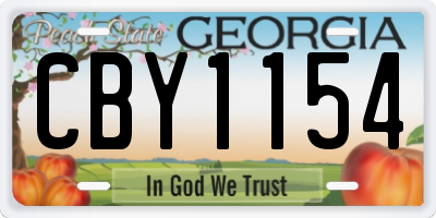 GA license plate CBY1154
