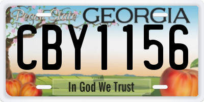 GA license plate CBY1156
