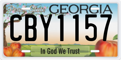 GA license plate CBY1157