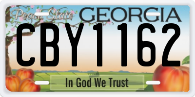 GA license plate CBY1162