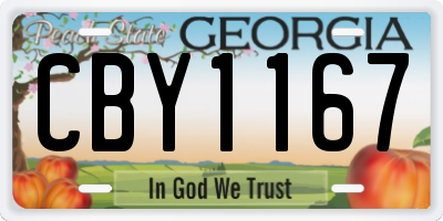 GA license plate CBY1167