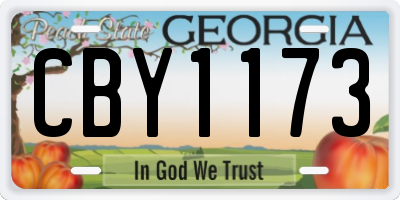 GA license plate CBY1173