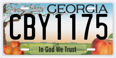 GA license plate CBY1175