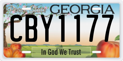 GA license plate CBY1177
