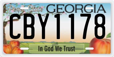GA license plate CBY1178
