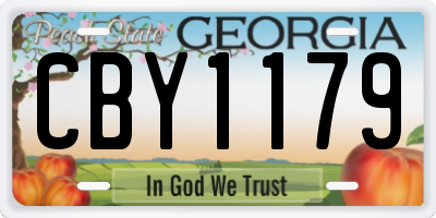 GA license plate CBY1179