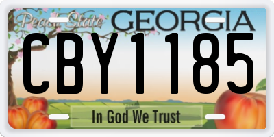 GA license plate CBY1185