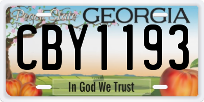 GA license plate CBY1193