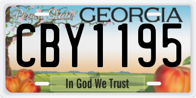 GA license plate CBY1195