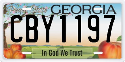 GA license plate CBY1197