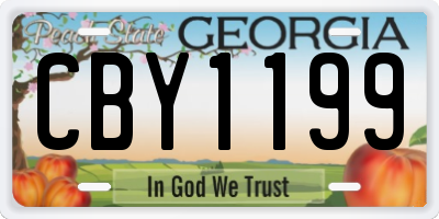 GA license plate CBY1199