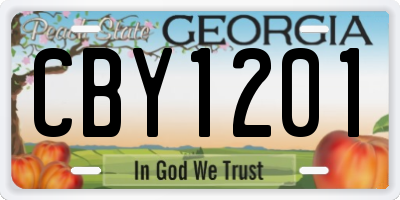 GA license plate CBY1201