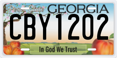 GA license plate CBY1202