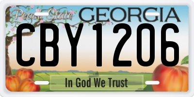 GA license plate CBY1206