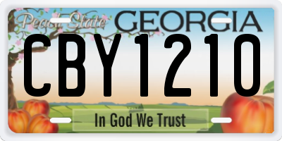 GA license plate CBY1210