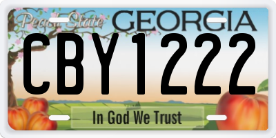 GA license plate CBY1222